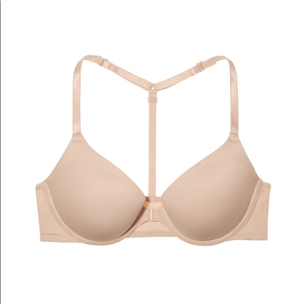 VS PINK Wear Everywhere Nude Push-Up T-Back Bra - Picture 2 of 3